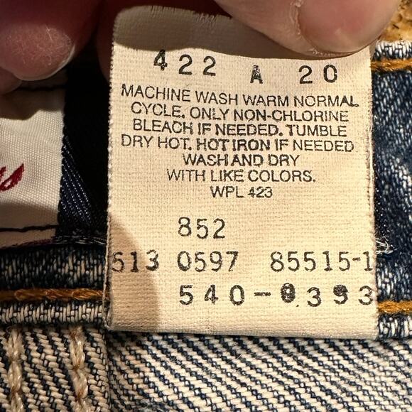 Vintage Golden Tan Tab 1997 Levi’s 540 Relaxed Fit 44 x 30 Cotton Denim Jeans - Picture 4 of 11